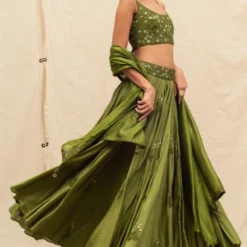 Punit Balana Olive Green Embellished Lehenga Set 9 Punit Balana Olive Green Embellished Lehenga Set -Cheap Drapvera Store 153sw6 4