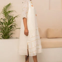 Arcvsh By Pallavi Singh Ivory Embellished & Checkered Dress -Cheap Drapvera Store 15423arc23 3
