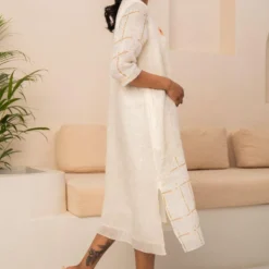 Arcvsh By Pallavi Singh Ivory Embellished & Checkered Dress -Cheap Drapvera Store 15423arc23 4