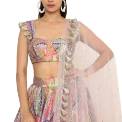 Payal Singhal Tribal Printed Ruffled Lehenga Set -Cheap Drapvera Store 154ps37 3