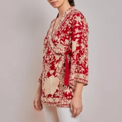PATINE Red Parsi Gara Embroidered Wrap Top -Cheap Drapvera Store 15977 2