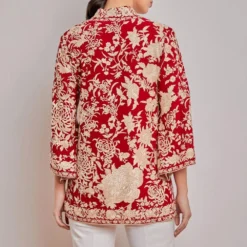 PATINE Red Parsi Gara Embroidered Wrap Top -Cheap Drapvera Store 15977 6