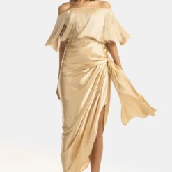 431-88 By Shweta Kapur Champagne Off Shoulder Fringe Top 10 431-88 By Shweta Kapur Champagne Off Shoulder Fringe Top -Cheap Drapvera Store 1612sk08 5