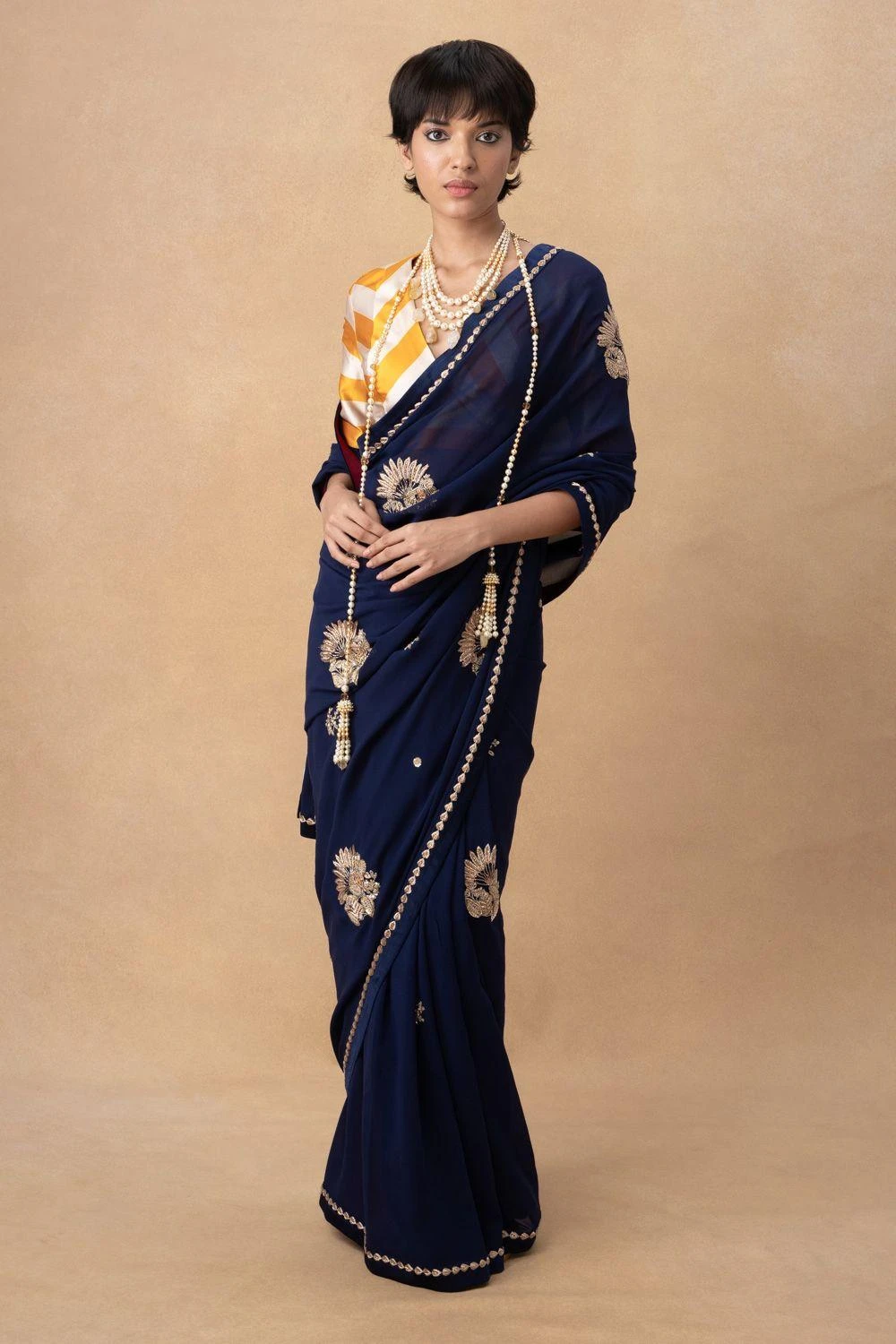 Kshitij Jalori Mustard Striped Blouse 5 Kshitij Jalori Mustard Striped Blouse - Image 5