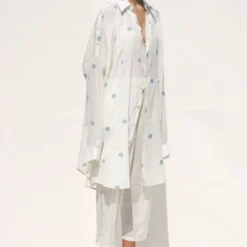 Urvashi Kaur Ava Buttoned Down Polka Shirt Dress -Cheap Drapvera Store 171123uk6 5