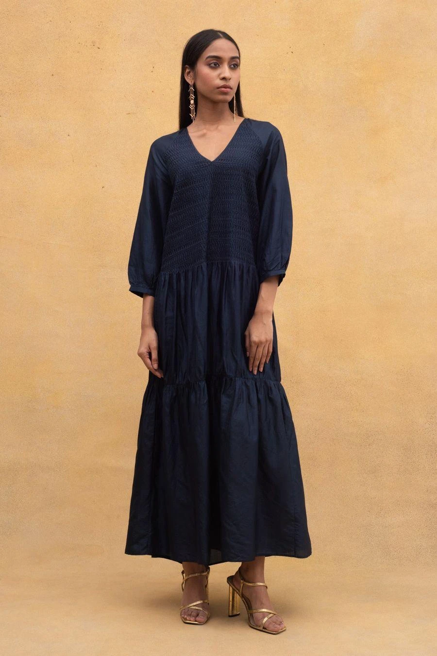 SWGT Blue Textured & Tiered Dress 1 SWGT Blue Textured & Tiered Dress