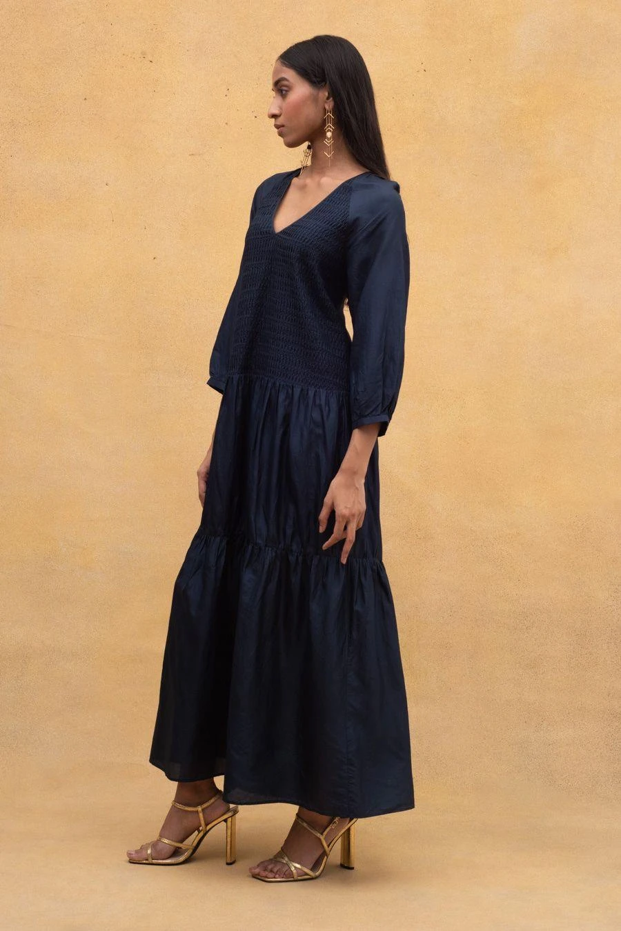 SWGT Blue Textured & Tiered Dress 2 SWGT Blue Textured & Tiered Dress - Image 2