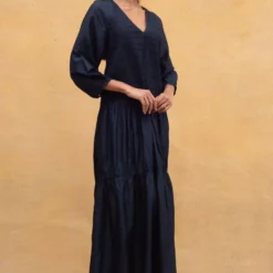 SWGT Blue Textured & Tiered Dress 6 SWGT Blue Textured & Tiered Dress -Cheap Drapvera Store 171sw5 3