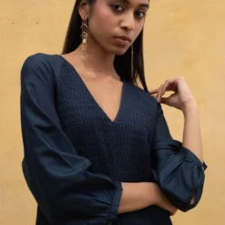 SWGT Blue Textured & Tiered Dress 7 SWGT Blue Textured & Tiered Dress -Cheap Drapvera Store 171sw5 4