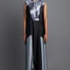 Amit Aggarwal Metallic Panelled Black Dress