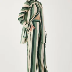 KoAi Beige & Green Smocked Sleeve Shirt -Cheap Drapvera Store 17723koia2 3 1