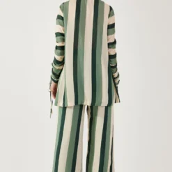 KoAi Beige & Green Smocked Sleeve Shirt -Cheap Drapvera Store 17723koia2 5 1