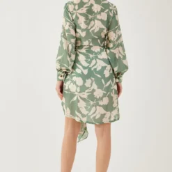 KoAi Blue And Beige Floral Wrap Shirt -Cheap Drapvera Store 17723koia7 5