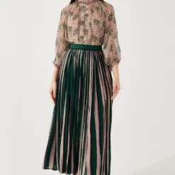 KoAi Peach And Olive Floral Top