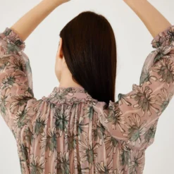 KoAi Peach And Olive Floral Top -Cheap Drapvera Store 17723koia8 6