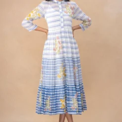 Vineet Rahul Zelda Bougainvillaea Front Open Dress