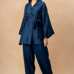 Divyam Mehta Blue Bandhani Doyat Shirt -Cheap Drapvera Store 180723dm02 3