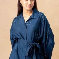 Divyam Mehta Blue Bandhani Doyat Shirt -Cheap Drapvera Store 180723dm02 4