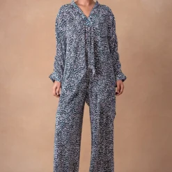 431-88 By Shweta Kapur Earthy Green Delilah Printed Top