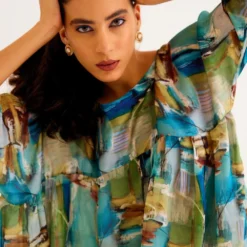 NORN Brushstroke Printed Line Blouse -Cheap Drapvera Store 1823nn17 3