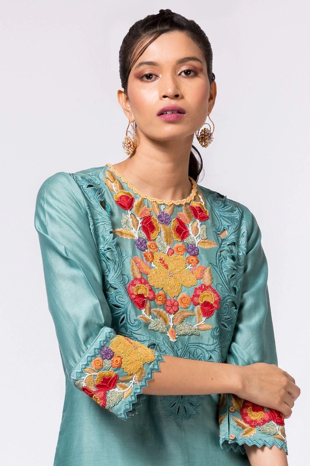 Chandrima Aqua Beadwork Kurta 5 Chandrima Aqua Beadwork Kurta - Image 5