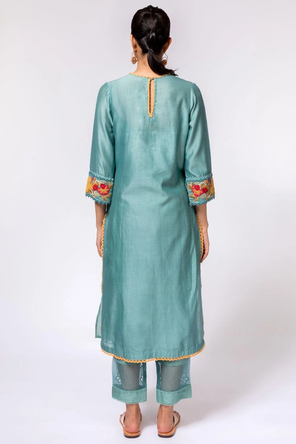 Chandrima Aqua Beadwork Kurta 6 Chandrima Aqua Beadwork Kurta - Image 6