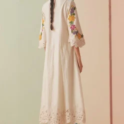 Chandrima Ivory Narrow Cutwork Pants -Cheap Drapvera Store 18823ca43 4