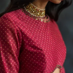 Swatti Kapoor Dahlia Pink Chanderi Blouse -Cheap Drapvera Store 188swk29 4