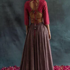 Swatti Kapoor Dahlia Pink Chanderi Blouse -Cheap Drapvera Store 188swk29 5