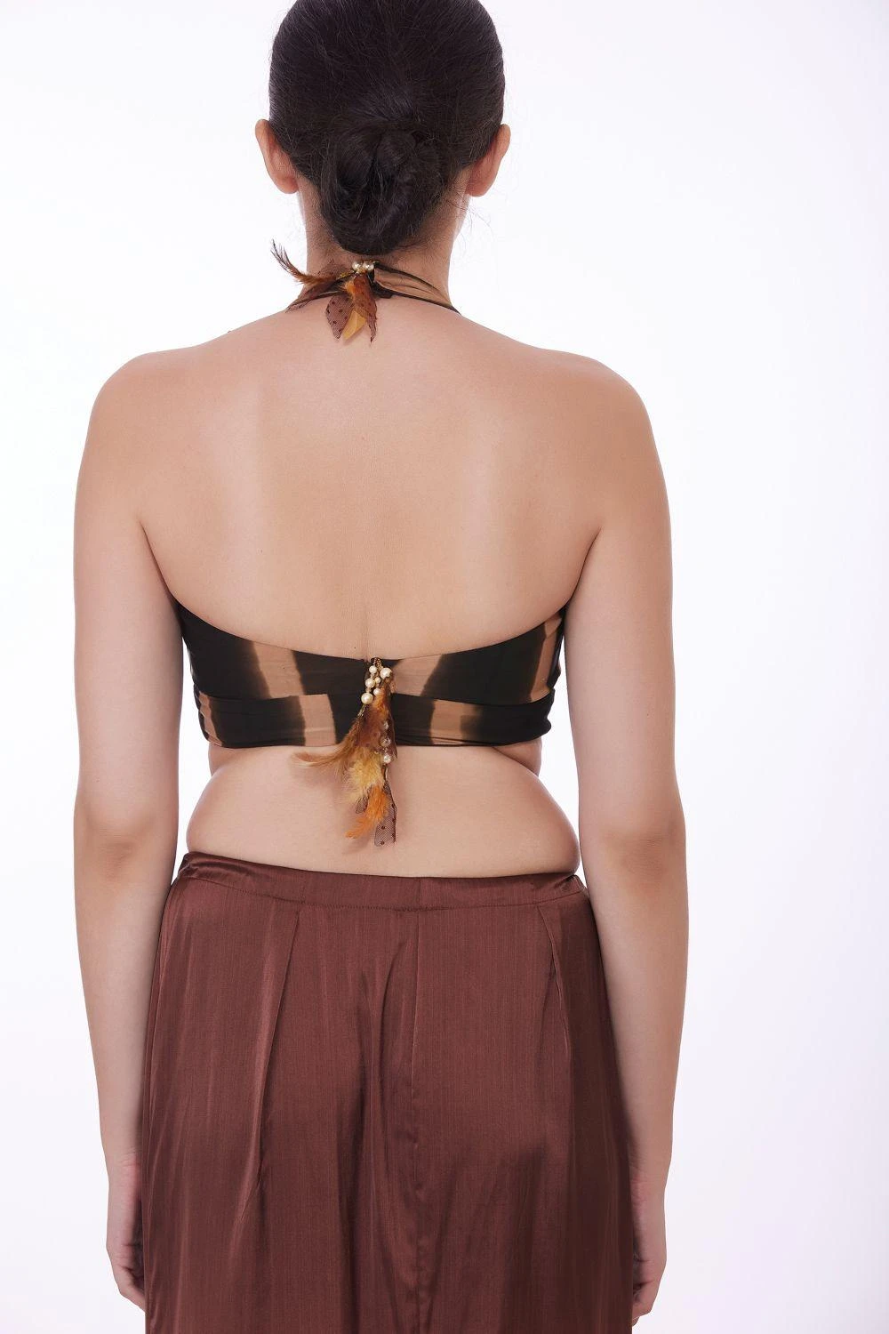 Dilnaz Chic Sienna Brown Tie & Dye Bustier 3 Dilnaz Chic Sienna Brown Tie & Dye Bustier - Image 3