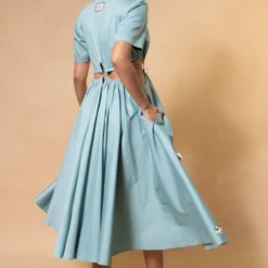 GRAINE Smog Blue Cut-out Rope Dress -Cheap Drapvera Store 19423gra1 5