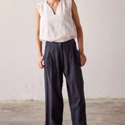 Khara Kapas Black Twill Trousers -Cheap Drapvera Store 19923kk32 3