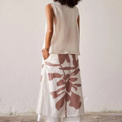 Khara Kapas Off White Skirt Trousers -Cheap Drapvera Store 19923kk41 5