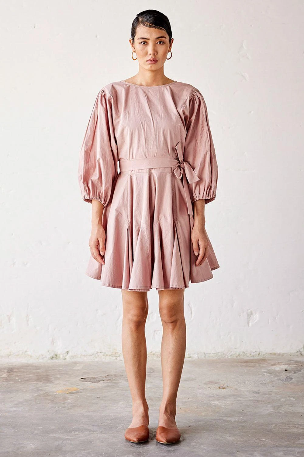 Khara Kapas Primrose Pink Poplin Dress 1 Khara Kapas Primrose Pink Poplin Dress