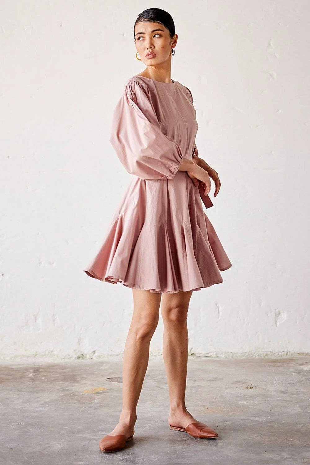Khara Kapas Primrose Pink Poplin Dress 2 Khara Kapas Primrose Pink Poplin Dress - Image 2
