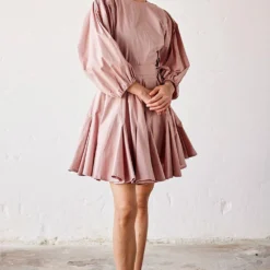 Khara Kapas Primrose Pink Poplin Dress 7 Khara Kapas Primrose Pink Poplin Dress -Cheap Drapvera Store 19923kk51 3