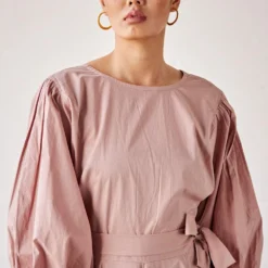 Khara Kapas Primrose Pink Poplin Dress 8 Khara Kapas Primrose Pink Poplin Dress -Cheap Drapvera Store 19923kk51 4