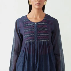 Payal Pratap Round Neck Navy Top