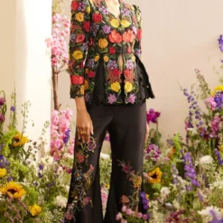 Chandrima Black Threadwork Pants