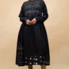 Injiri Black Bandhani Silk Dress