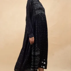 Injiri Black Bandhani Silk Dress -Cheap Drapvera Store 202inj2 3