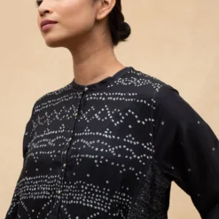 Injiri Black Bandhani Silk Dress -Cheap Drapvera Store 202inj2 4