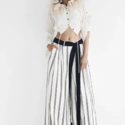 Chola White Frill Collar Crop Shirt