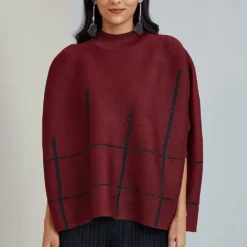 Scarlet Sage Maroon Shoulderless Top -Cheap Drapvera Store 206ss92 4