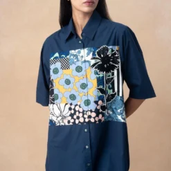 Dhruv Kapoor Blue Handcrafted Paneled Long Shirt -Cheap Drapvera Store 20723dk3 4