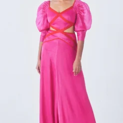 Little Things Hot Pink Cutout Dress