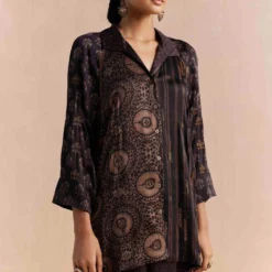 Sunira Designs Black Mrida Raglan Sleeve Shirt -Cheap Drapvera Store 211023sm22 3