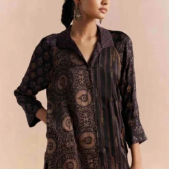 Sunira Designs Black Mrida Raglan Sleeve Shirt -Cheap Drapvera Store 211023sm22 4