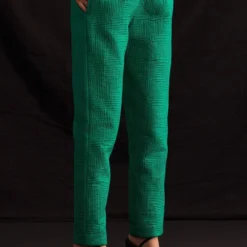 Amrich Mae Woven Silk Quilted Narrow Leg Pants -Cheap Drapvera Store 211123ach12 3