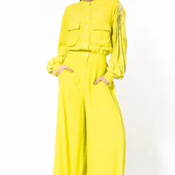 Bodice Yellow Pleated Shirt